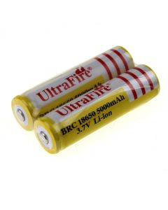 Giallo Ultrafire Brc 18650 5000Mah 3.7V Batteria Per Ioni Di Litio Non Protetta (2 Pz)