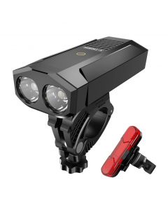 Luce per bicicletta USB ricaricabile per mountain bike da esterno, luce per bicicletta impermeabile con accessori per biciclette