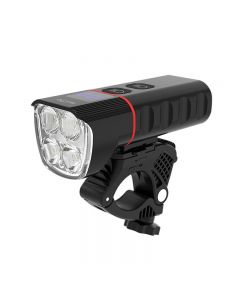 Luce per bicicletta IPX5 Torcia per bici impermeabile Potenza 1600 lumen 4 LED USB ricaricabile per bicicletta con fascio lontano vicino
