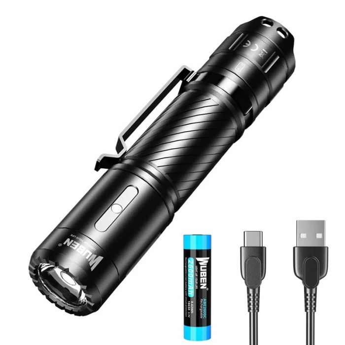Torcia LED WUBEN C3 Torcia ricaricabile USB C 1200 Lumen Lampada lanterna  impermeabile IP68 con batteria